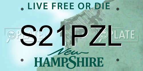 S21PZL New Hampshire License Plate