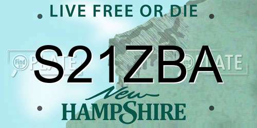 S21ZBA New Hampshire License Plate