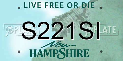 S221SI New Hampshire License Plate