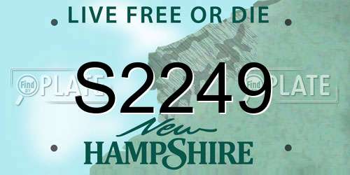 S2249 New Hampshire License Plate
