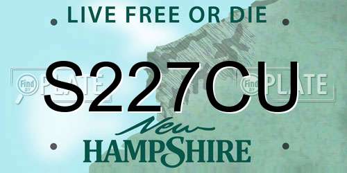 S227CU New Hampshire License Plate