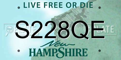 S228QE New Hampshire License Plate