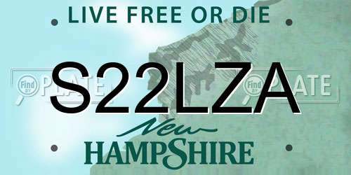 S22LZA New Hampshire License Plate
