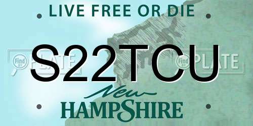 S22TCU New Hampshire License Plate