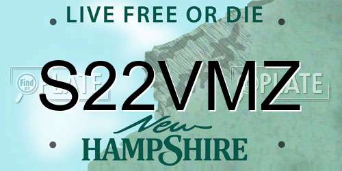 S22VMZ New Hampshire License Plate