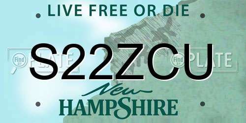 S22ZCU New Hampshire License Plate