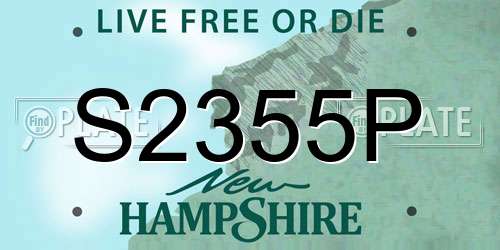 S2355P New Hampshire License Plate
