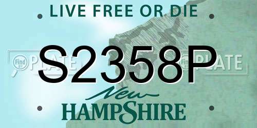 S2358P New Hampshire License Plate