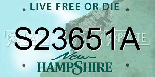 S23651A New Hampshire License Plate