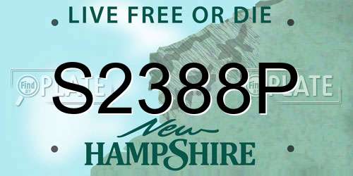 S2388P New Hampshire License Plate
