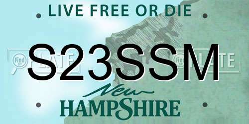 S23SSM New Hampshire License Plate