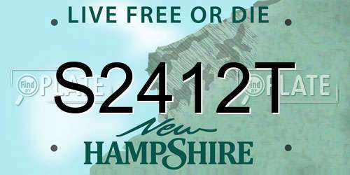 S2412T New Hampshire License Plate