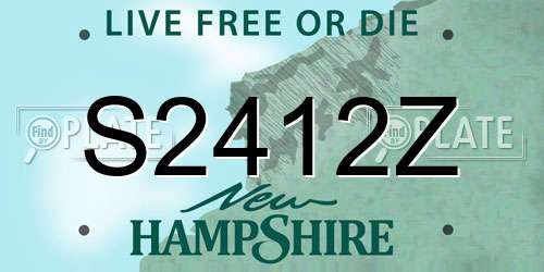 S2412Z New Hampshire License Plate