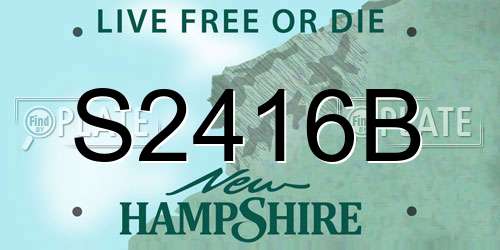 S2416B New Hampshire License Plate