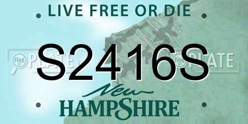 S2416S New Hampshire License Plate