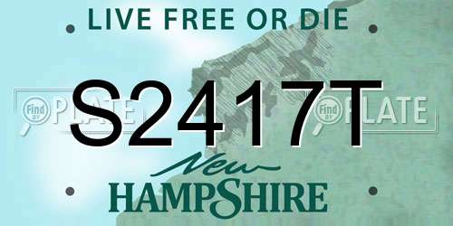 S2417T New Hampshire License Plate