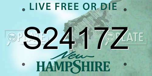 S2417Z New Hampshire License Plate