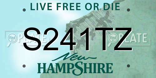 S241TZ New Hampshire License Plate