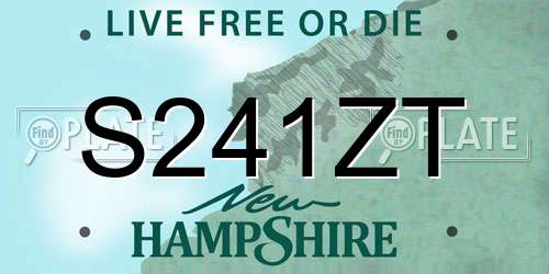 S241ZT New Hampshire License Plate