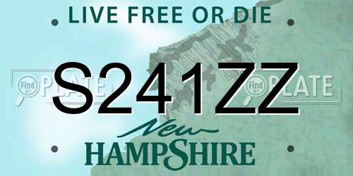 S241ZZ New Hampshire License Plate