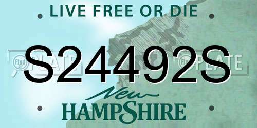 S24492S New Hampshire License Plate