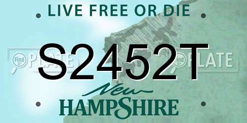 S2452T New Hampshire License Plate