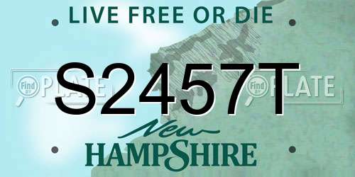 S2457T New Hampshire License Plate