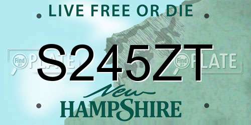 S245ZT New Hampshire License Plate