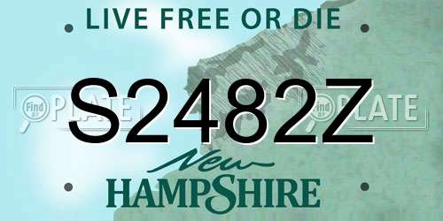 S2482Z New Hampshire License Plate