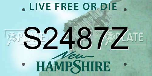 S2487Z New Hampshire License Plate