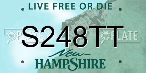 S248TT New Hampshire License Plate