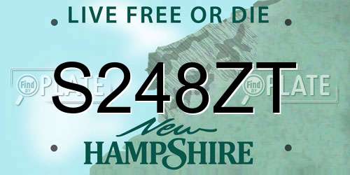 S248ZT New Hampshire License Plate
