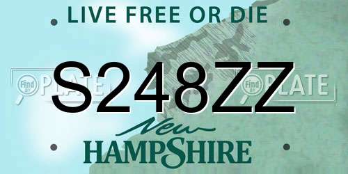 S248ZZ New Hampshire License Plate