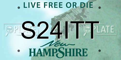 S24ITT New Hampshire License Plate