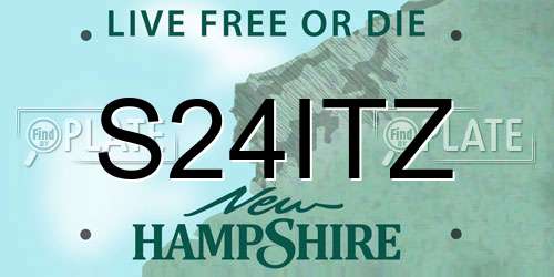 S24ITZ New Hampshire License Plate