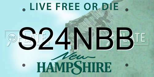 S24NBB New Hampshire License Plate