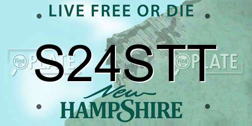 S24STT New Hampshire License Plate