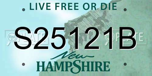 S25121B New Hampshire License Plate