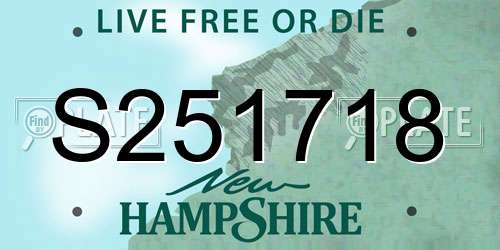S251718 New Hampshire License Plate