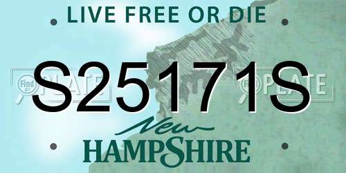 S25171S New Hampshire License Plate