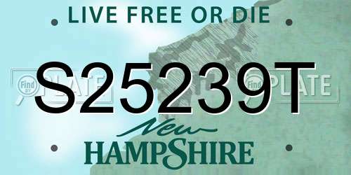 S25239T New Hampshire License Plate