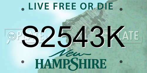 S2543K New Hampshire License Plate