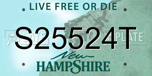 S25524T New Hampshire License Plate