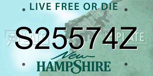 S25574Z New Hampshire License Plate