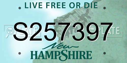 S257397 New Hampshire License Plate