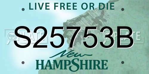 S25753B New Hampshire License Plate