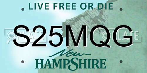 S25MQG New Hampshire License Plate