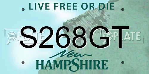 S268GT New Hampshire License Plate