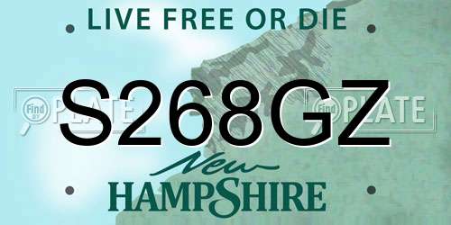 S268GZ New Hampshire License Plate