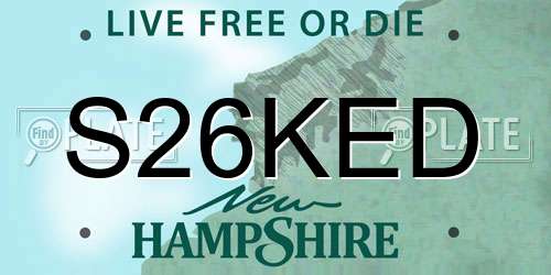 S26KED New Hampshire License Plate